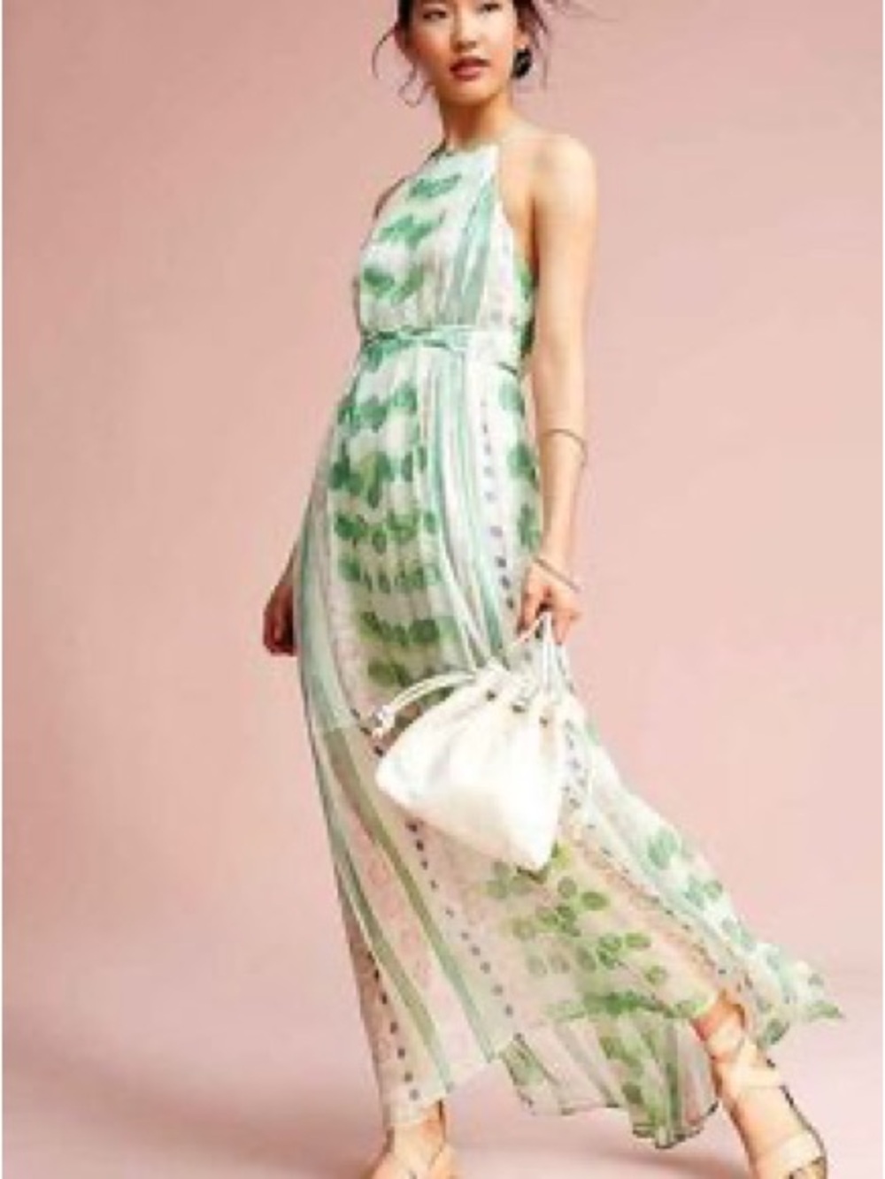 100% silk Anthropologie lightweight maxi dress